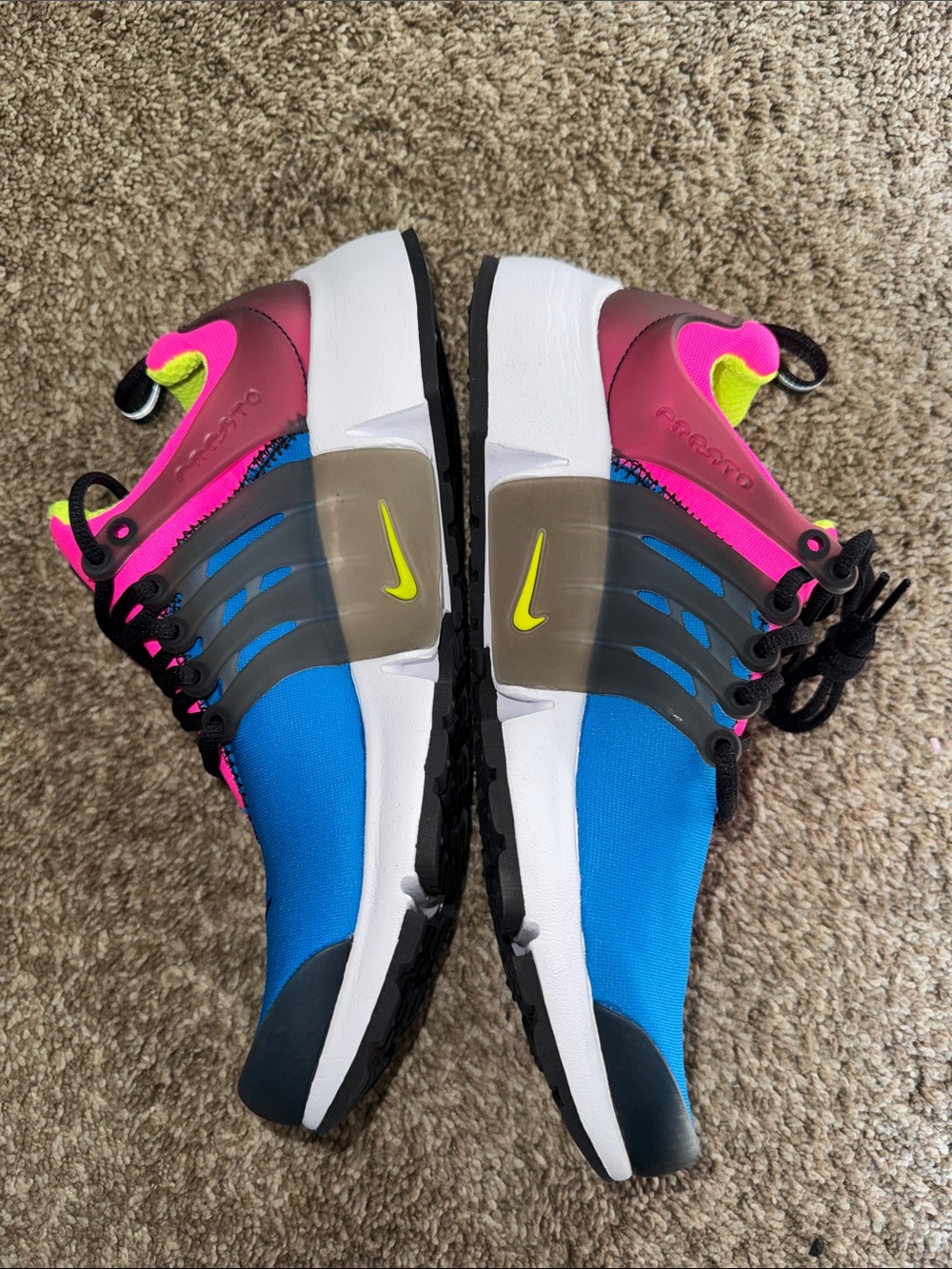 Nike Blue, Hot Pink & Neon Yellow Sneakers